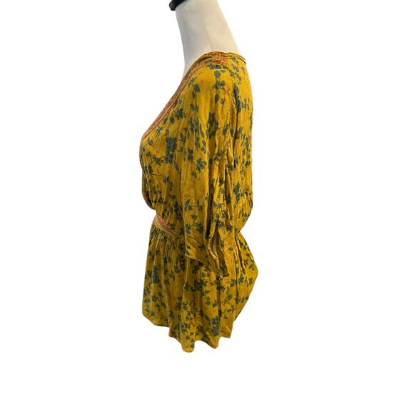 Urban Outfitters Short Sleeve Romper Medium Gold Blue Orange - Picture 3 of 3